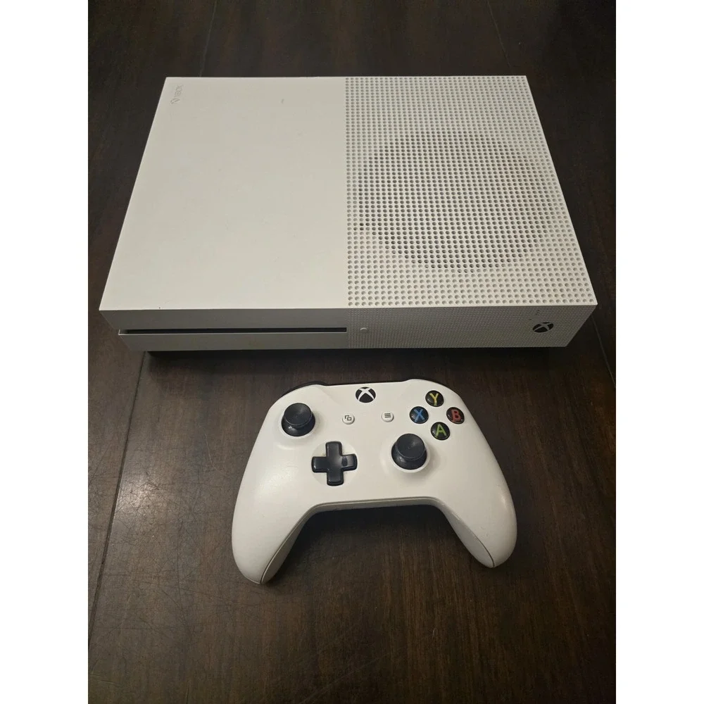 Xbox One S 1TB Console 1681 White Bundle, Controller 1708, Power, HDMI, TESTED